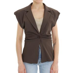 GILET ARRICCIATO MORO